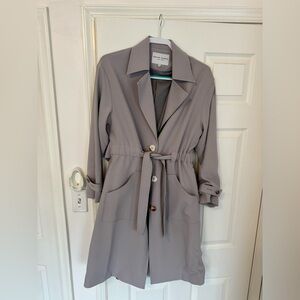 Petite studio grey trench coat
